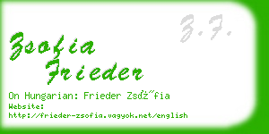 zsofia frieder business card